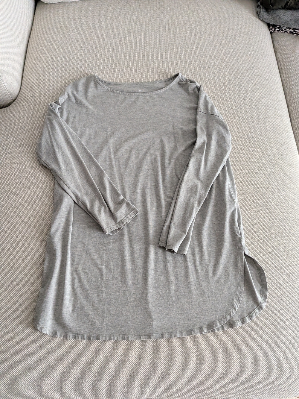 J. Jill Light Gray Long Sleeve Tunic Top